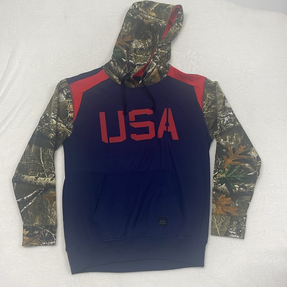 Realtree Outfitters Hooded Sweatshirt USA Camo Mens Large